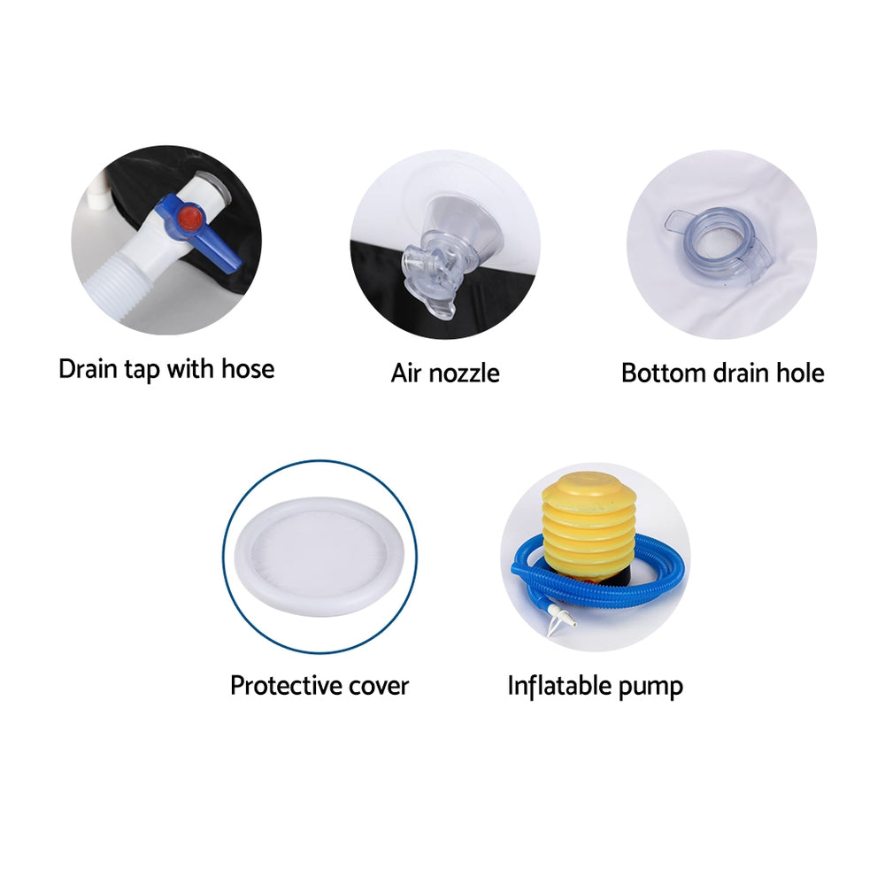 Portable Ice Bath Tub 75X75CM Inflatable Folding Bathtub Spa Massage
