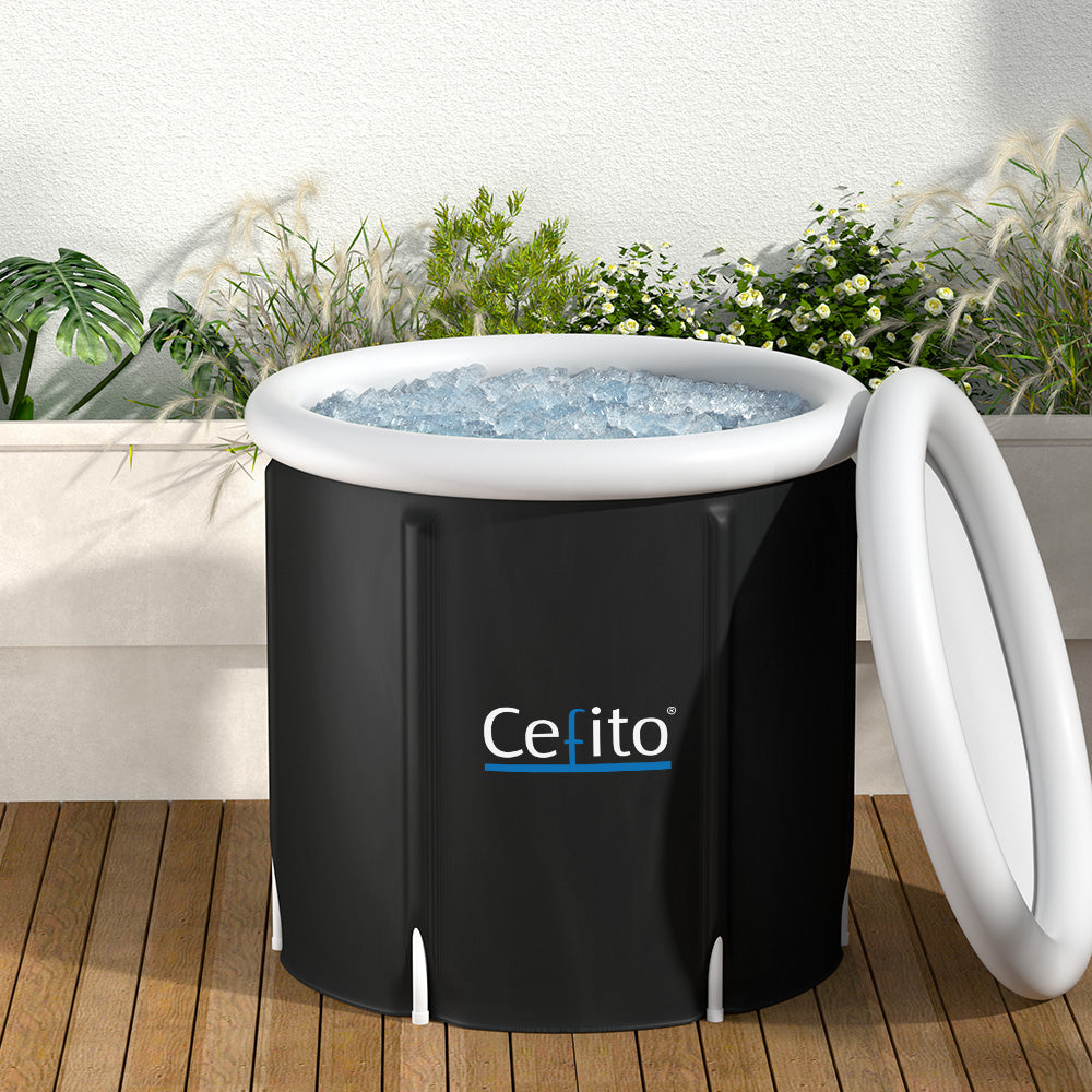 Portable Ice Bath Tub 75X75CM Inflatable Folding Bathtub Spa Massage