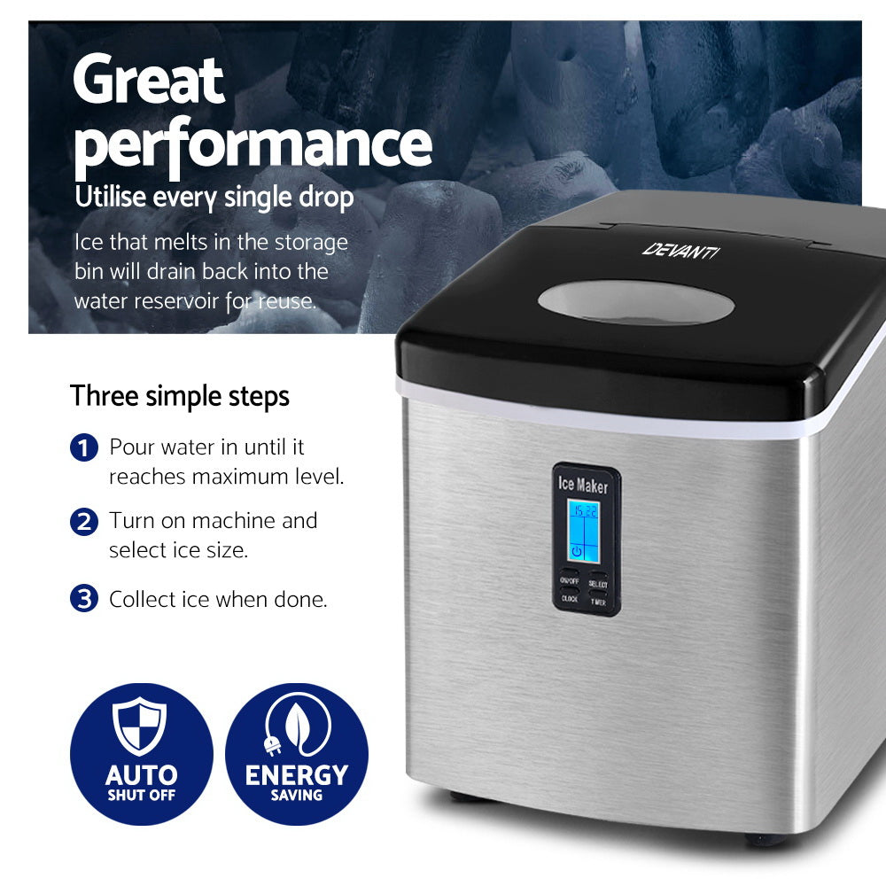15kg Ice Maker Machine Silver