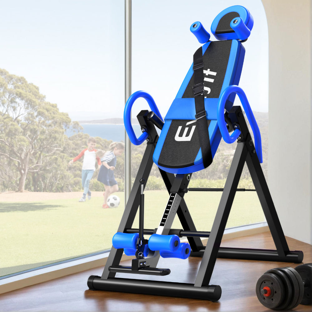 Inversion Table Gravity Exercise Inverter Back Stretcher Home Gym Blue