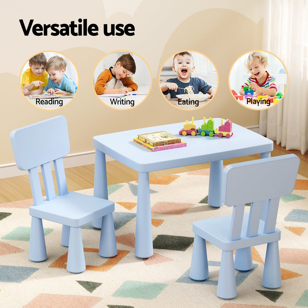 1 Kids Table and 2 Chairs Set Blue