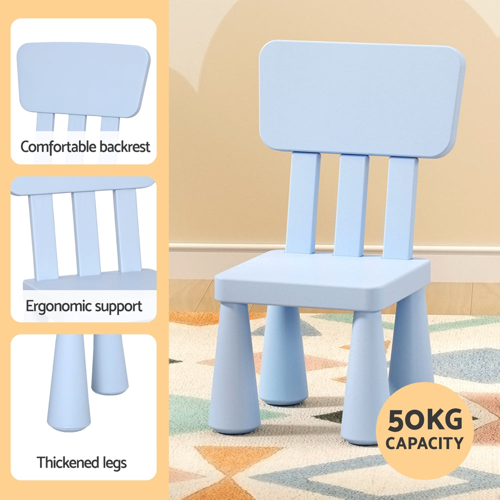1 Kids Table and 2 Chairs Set Blue