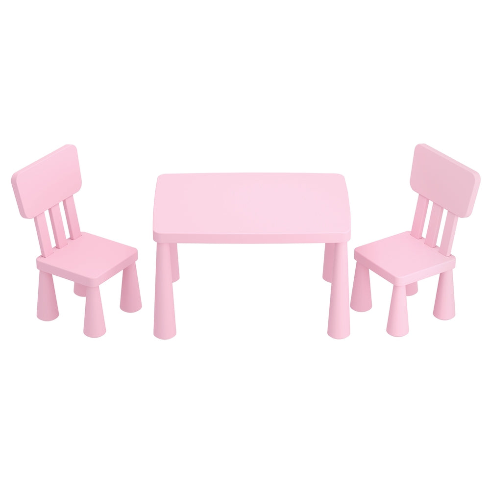1 Kids Table and 2 Chairs Set Pink