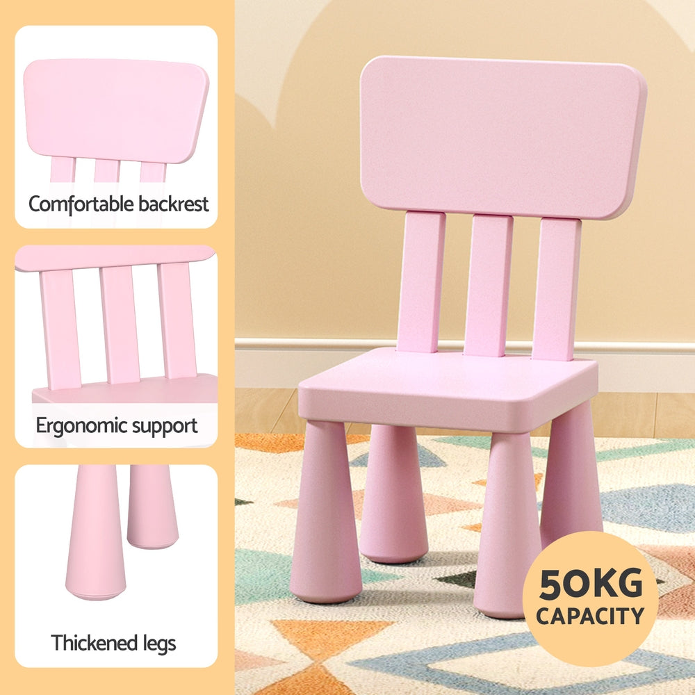 1 Kids Table and 2 Chairs Set Pink
