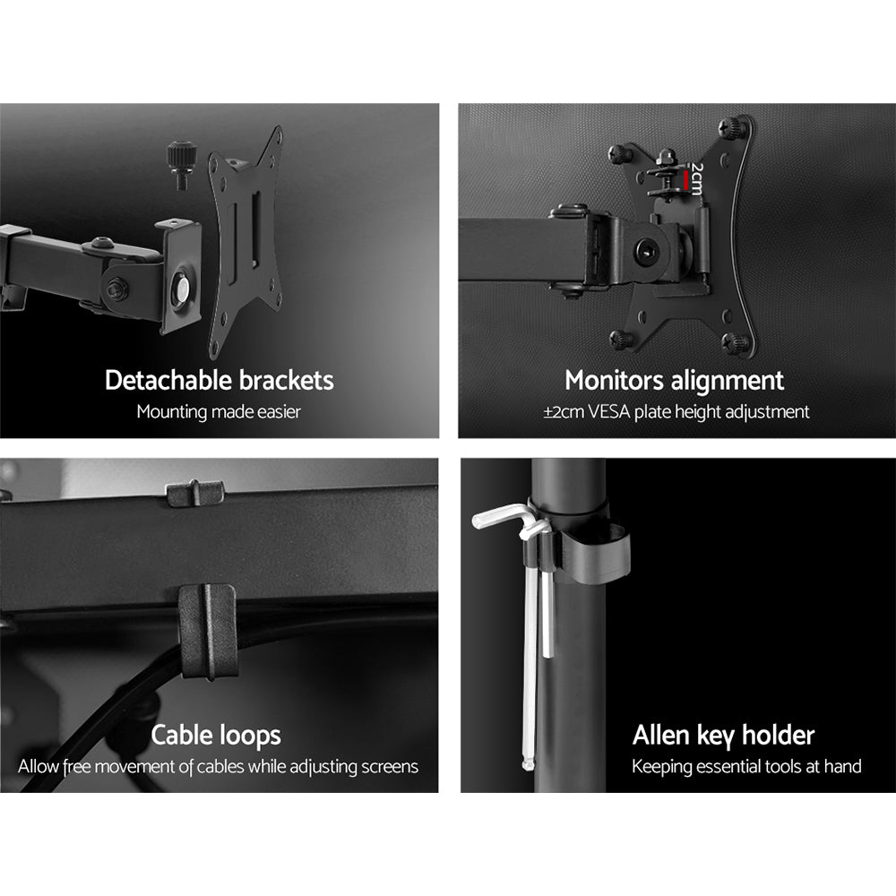 Monitor Arm Dual Desk Mount Screen Bracket Holder