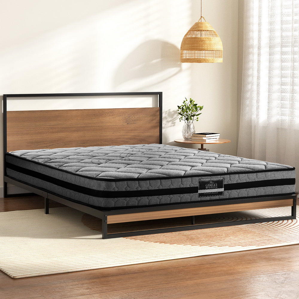 Metal Bed Frame Double Size Beds Platform with Mattress