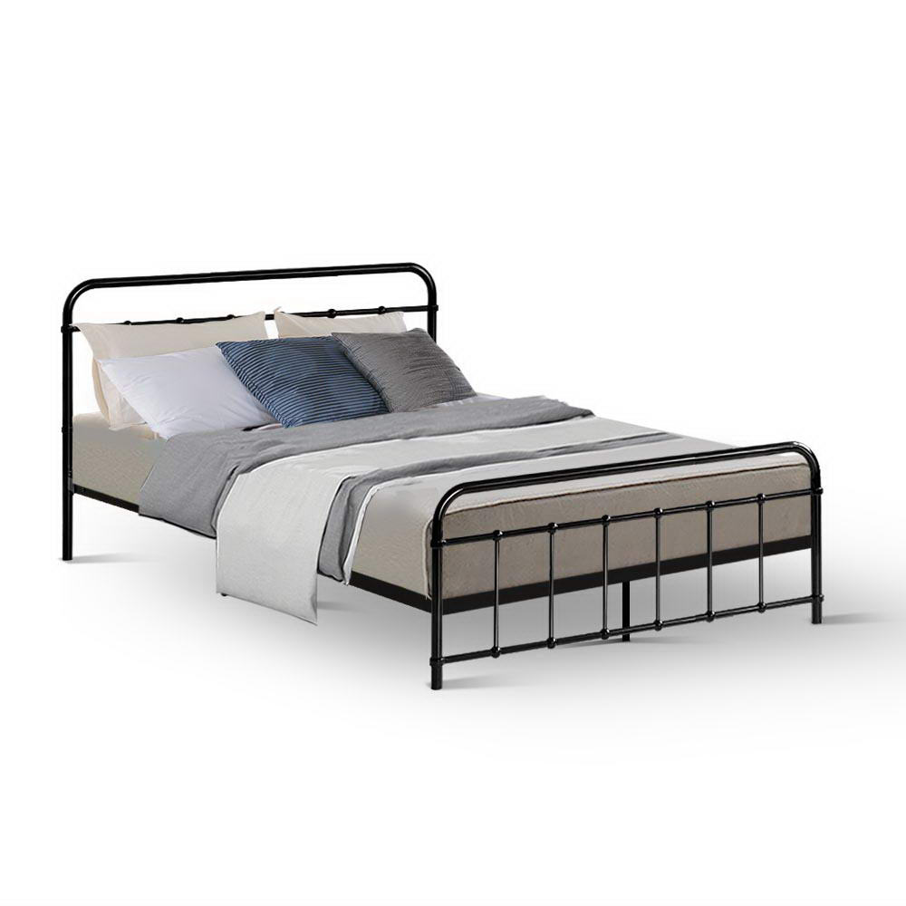Bed Frame Metal Bed Frame LEO - Double (Black)