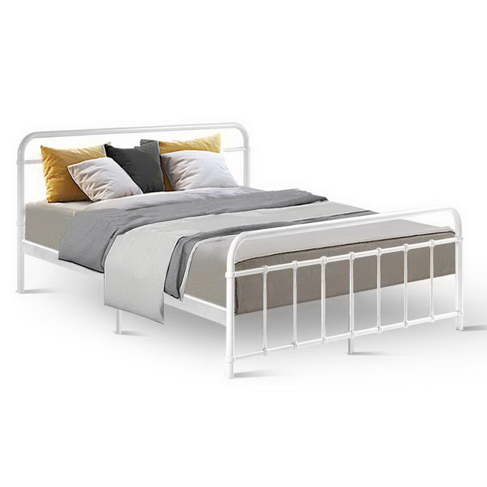 Bed Frame Metal Bed Frame LEO - Queen (White)