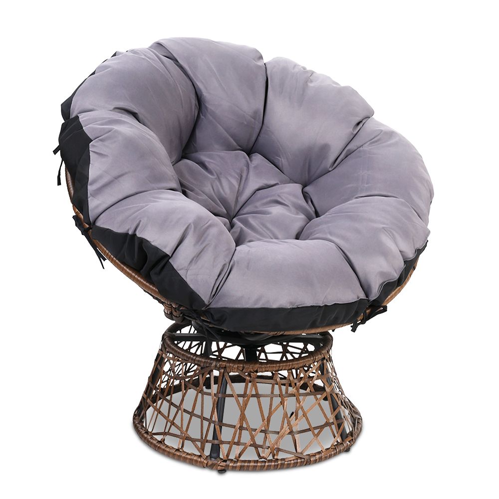 Outdoor Chairs Outdoor Furniture Papasan Chair Wicker Patio Garden Brown