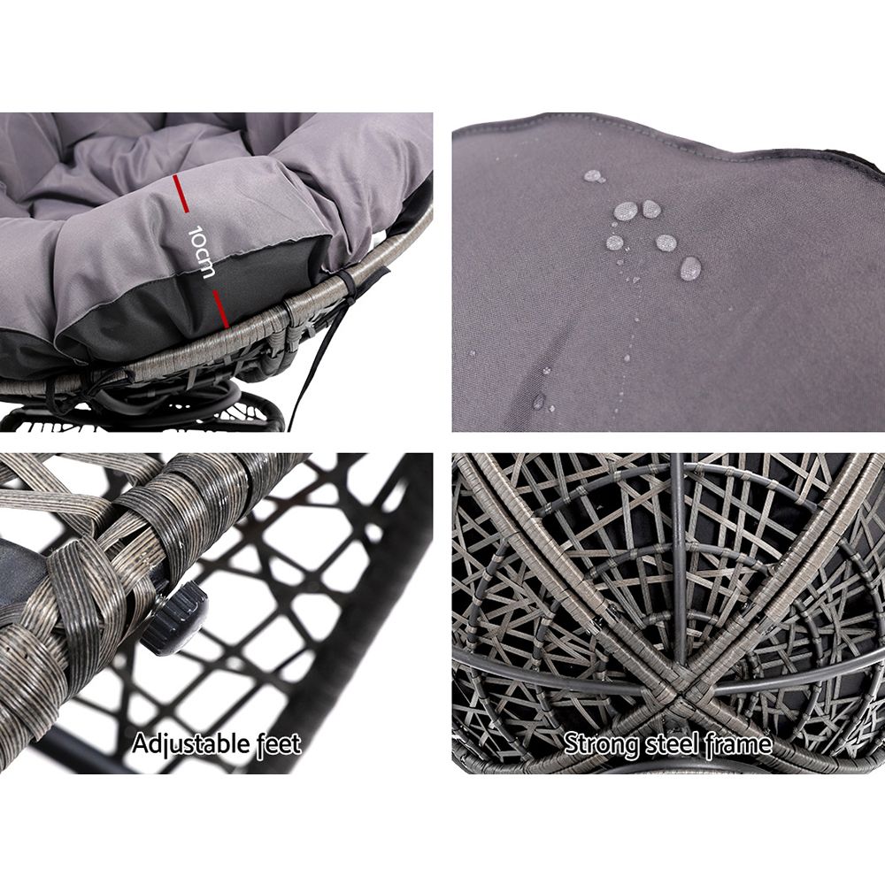 Outdoor Chairs Outdoor Furniture Papasan Chair Wicker Patio Garden Grey