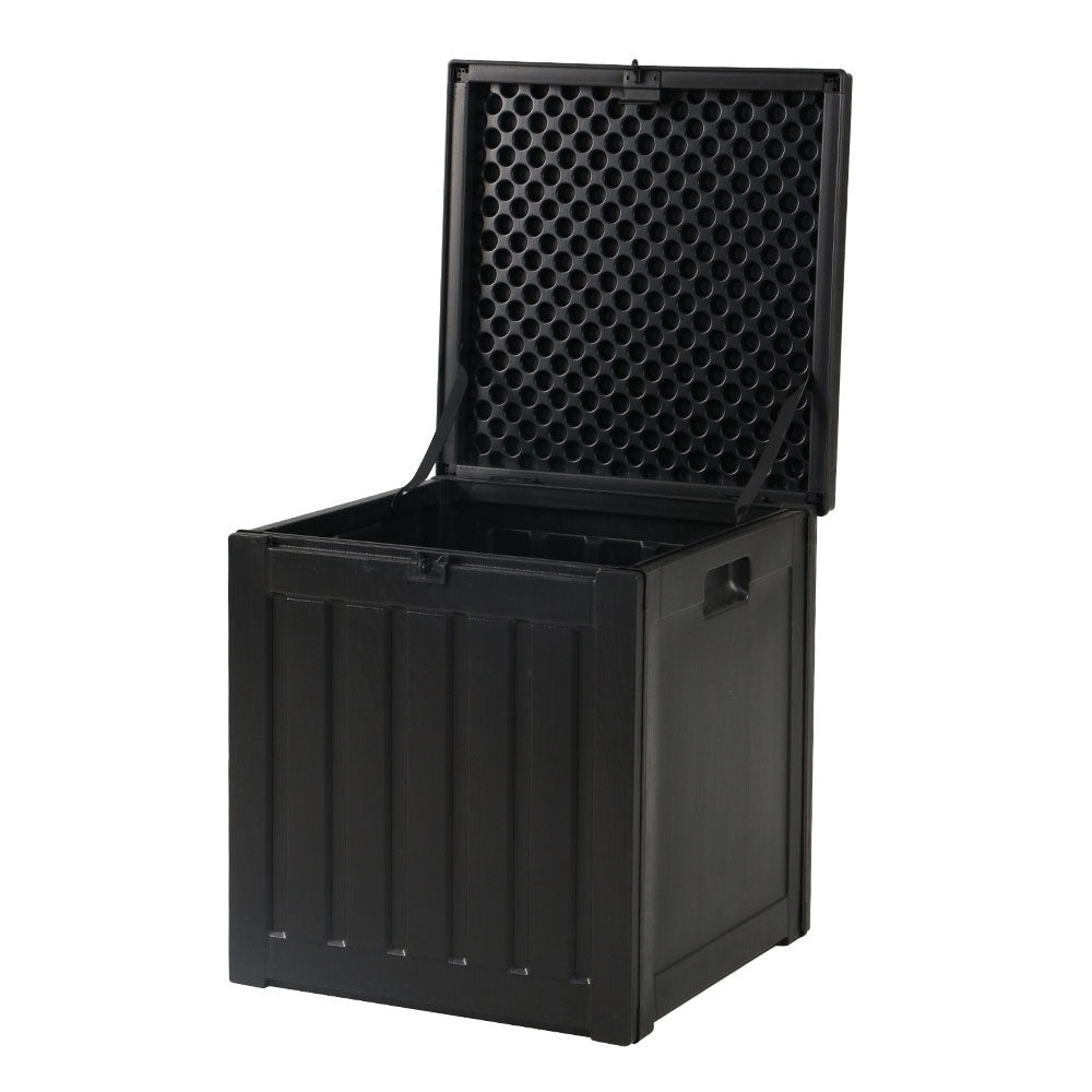 Outdoor Storage Box 80L Container Lockable Garden Toy Tool Shed Black