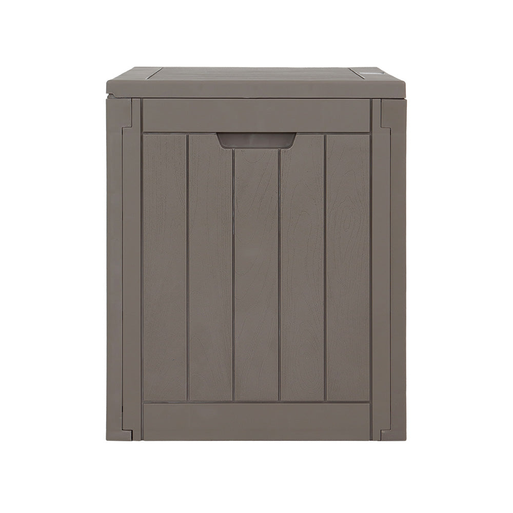 Outdoor Storage Box 118L Container Lockable Garden Toy Tool Shed Grey