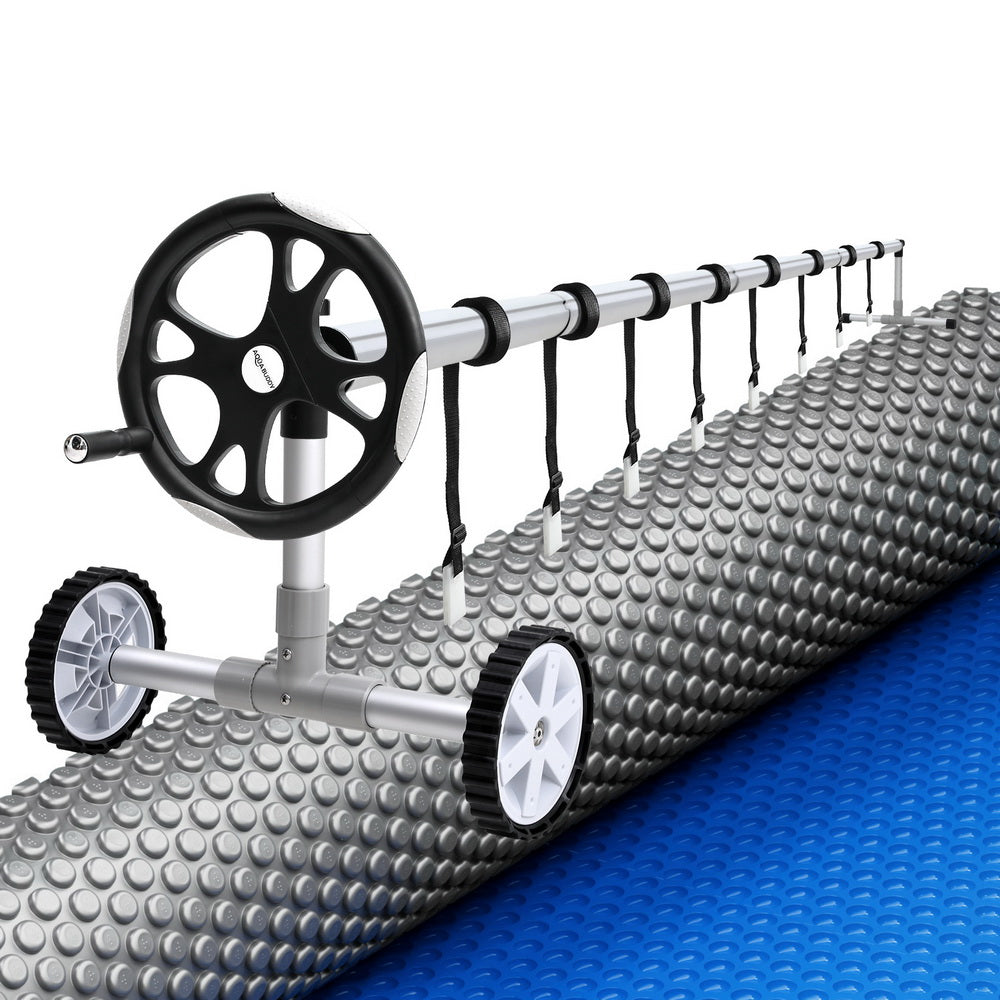 Aqua Buddy Pool Cover 600 Micron 11x6.2m w/ Roller 6.55m Swimming Pools Solar Blanket