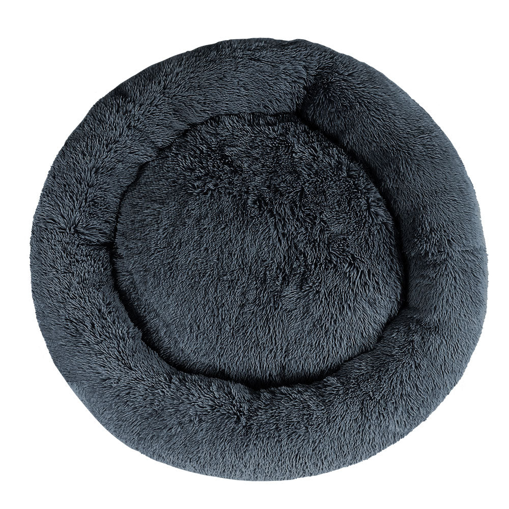 Pet Bed Dog Cat 110cm Calming Extra Large Soft Plush Dark Grey