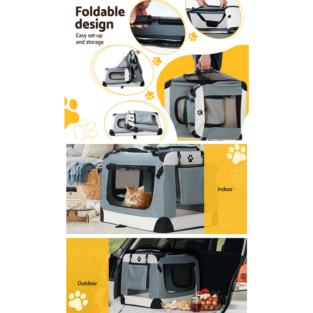 Pet Carrier Soft Crate Dog Cat Travel 90x61CM Portable Foldable Car 2XL