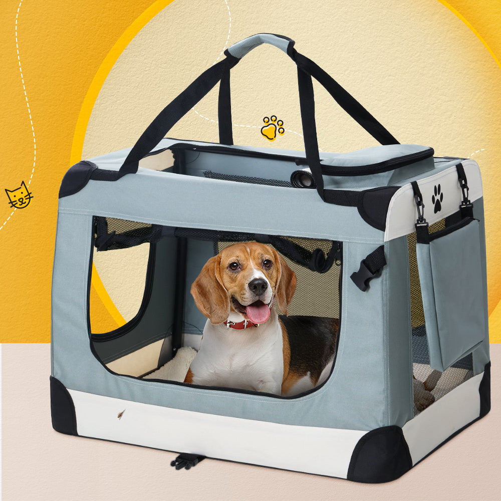 Pet Carrier Soft Crate Dog Cat Travel 90x61CM Portable Foldable Car 2XL