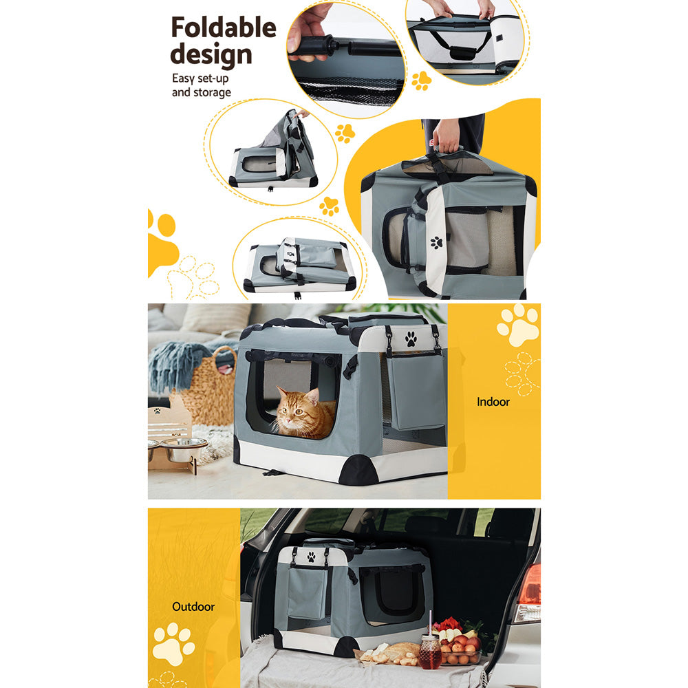 Pet Carrier Soft Crate Dog Cat Travel 70x52CM Portable Foldable Car Large