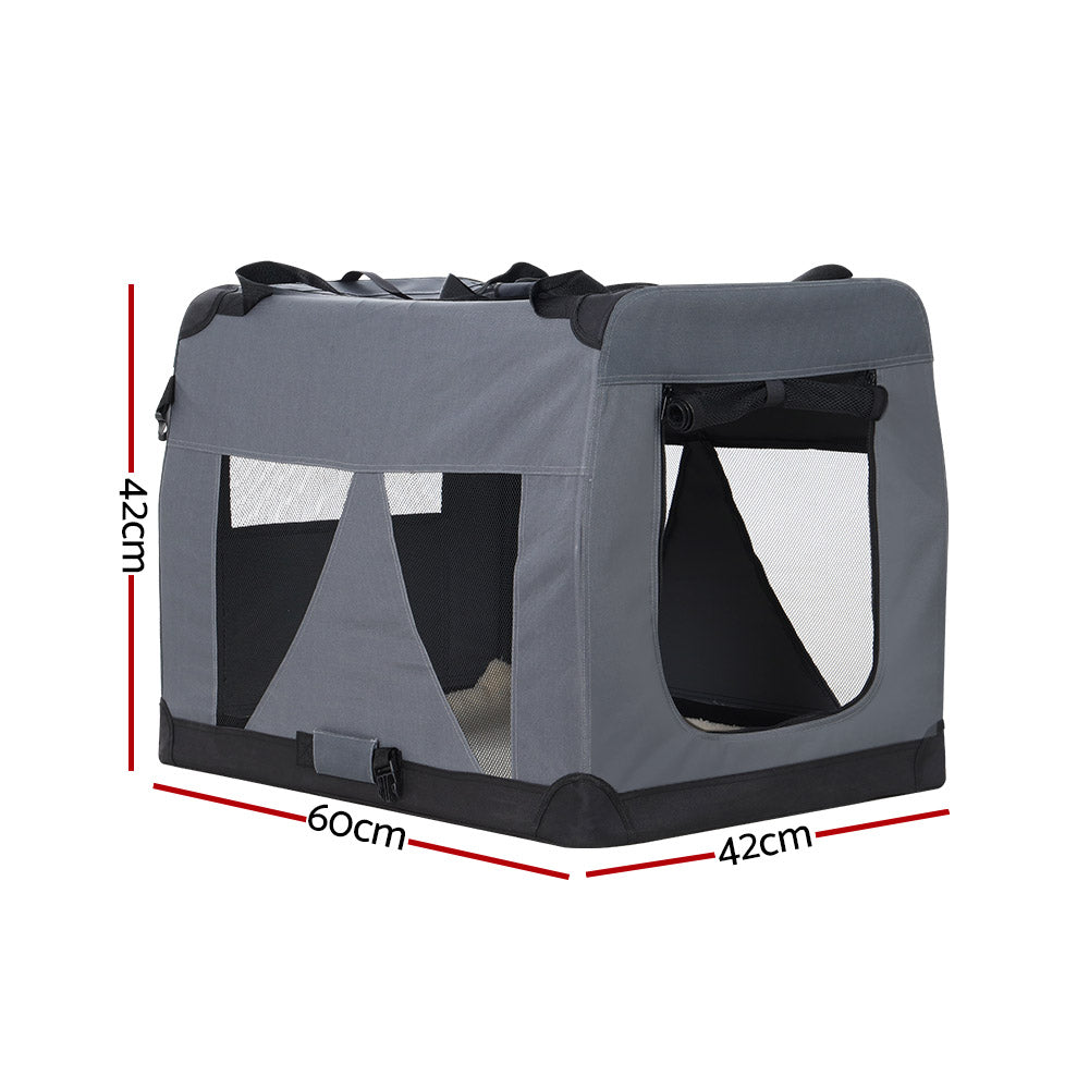 Pet Carrier Soft Crate Dog Cat Travel 60x42CM Portable Foldable Car M