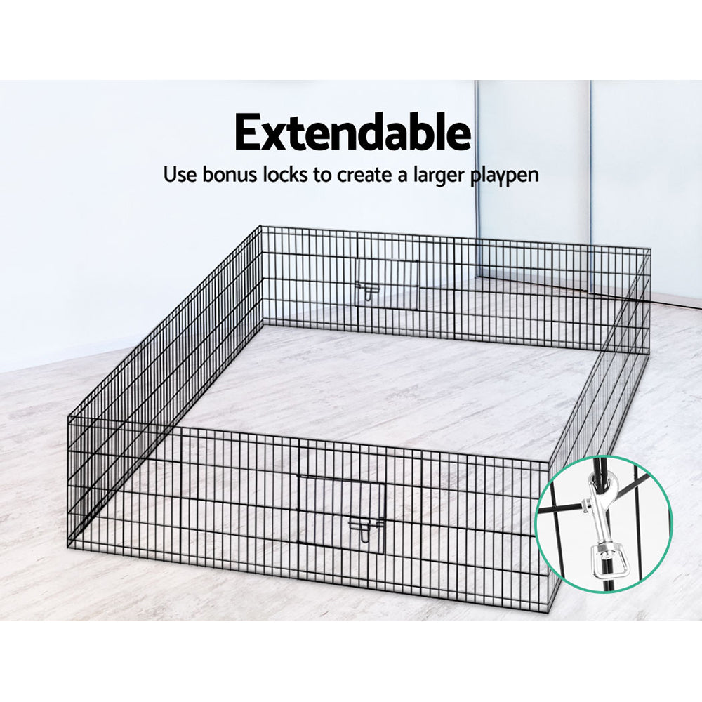 2x24 8 Panel Dog Playpen Pet Fence Exercise Cage Enclosure Play Pen