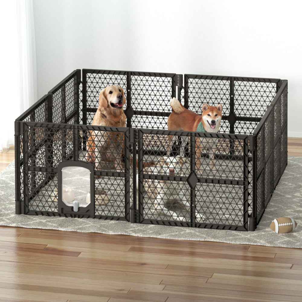 Dog Playpen Enclosure 8 Panel Pet Fence Plastic Play Pen