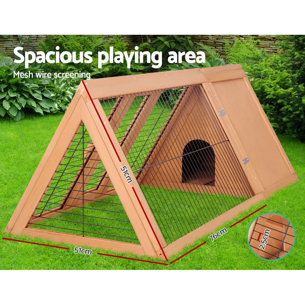 Rabbit Hutch Chicken Coop 119cm x 51cm x 44cm Chicken Coop Large Run Wooden Cage Outdoor