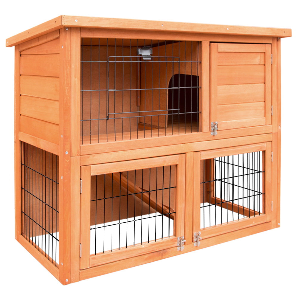 Chicken Coop Rabbit Hutch 88cm x 40cm x 76cm Large Chicken Coop House Run Wooden Cage Outdoor