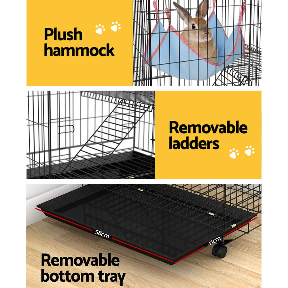 Rabbit Cage 100cm Hutch 3 Level Indoor Guinea Pig Ferret