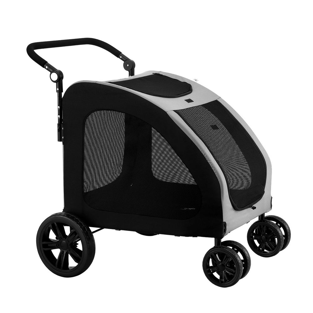 Pet Stroller Dog Pram Large Carrier Cat Travel Foldable Strollers 4 Wheels Trolley