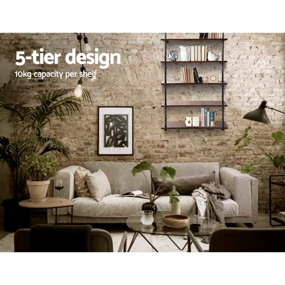 Floating DIY Pipe Shelf 5 Tiers - ISSA