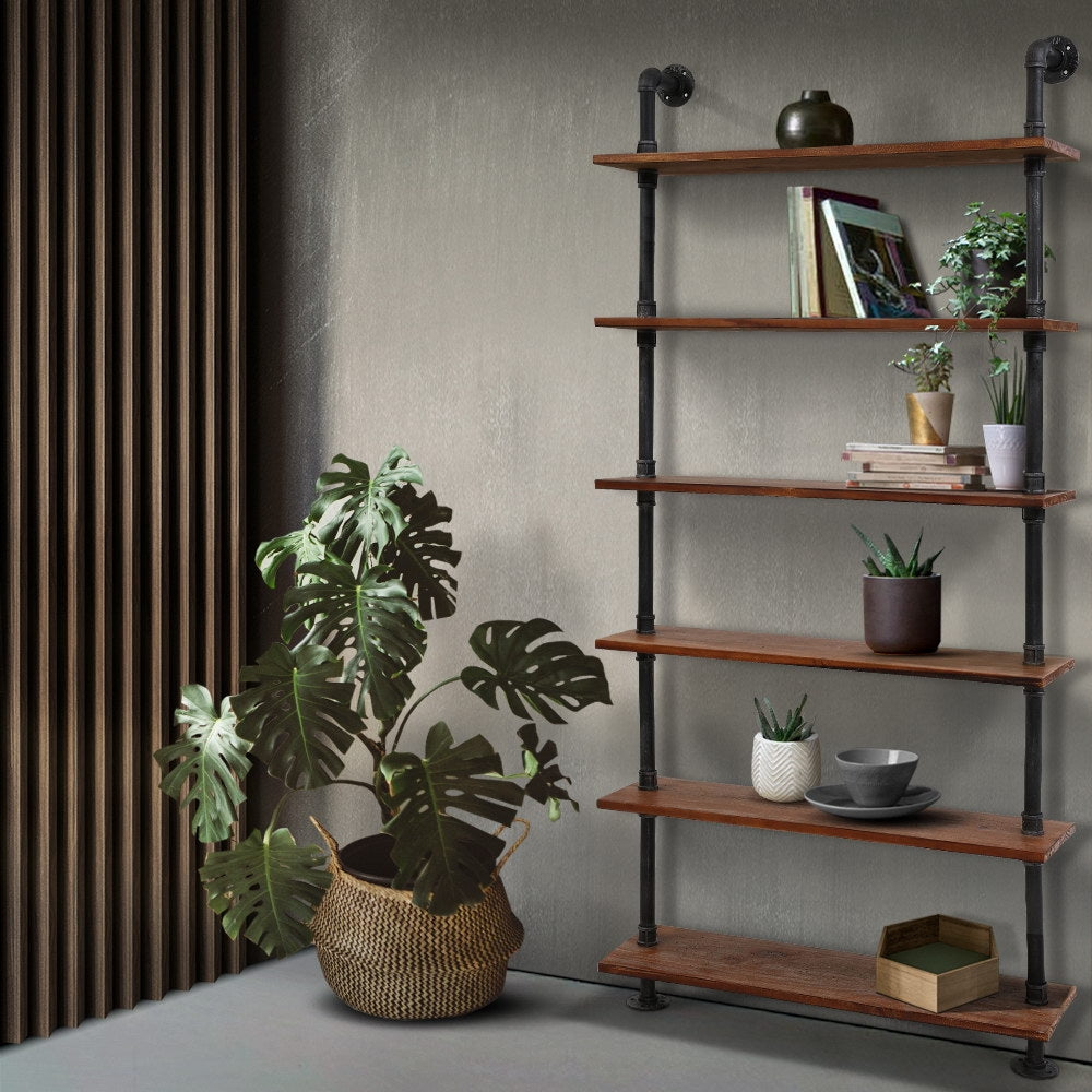 Floating DIY Pipe Shelf 6 Tiers - IRA