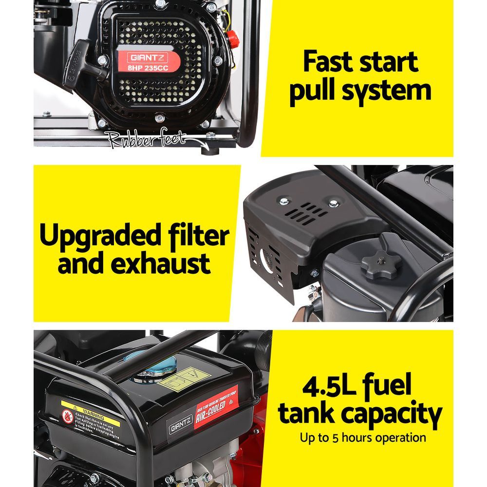 Petrol Water Pump 2 Transfer High Flow Fire Fighting Irrigation