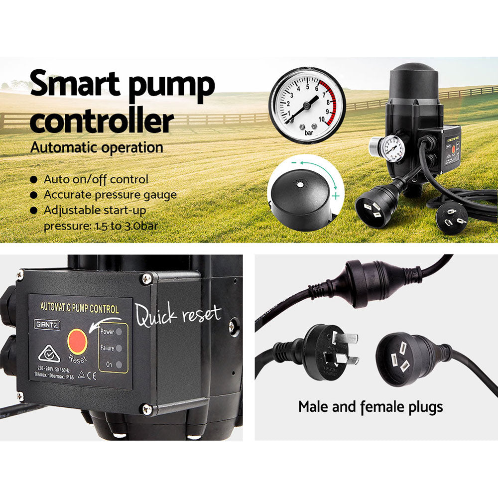 Peripheral Water Pump Garden Boiler Car Wash Auto Irrigation QB60 Black