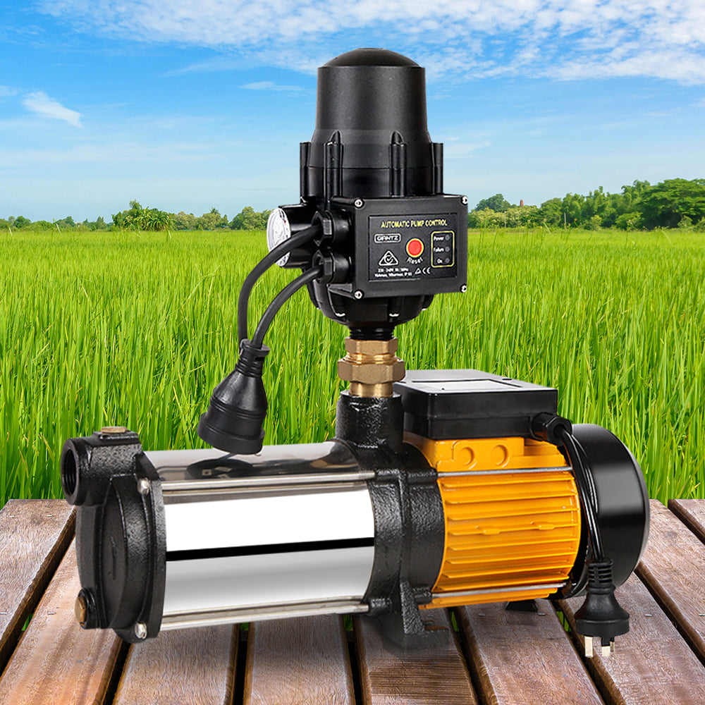 Garden Water Pump High Pressure 2000W 4-Stage Tank Irrigation Black