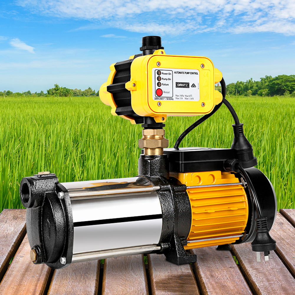 Garden Water Pump High Pressure 2000W 4-Stage Tank Irrigation Yellow
