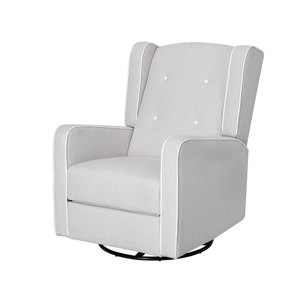 Recliner Armchair 360ï¿?Swivel Grey Fabric