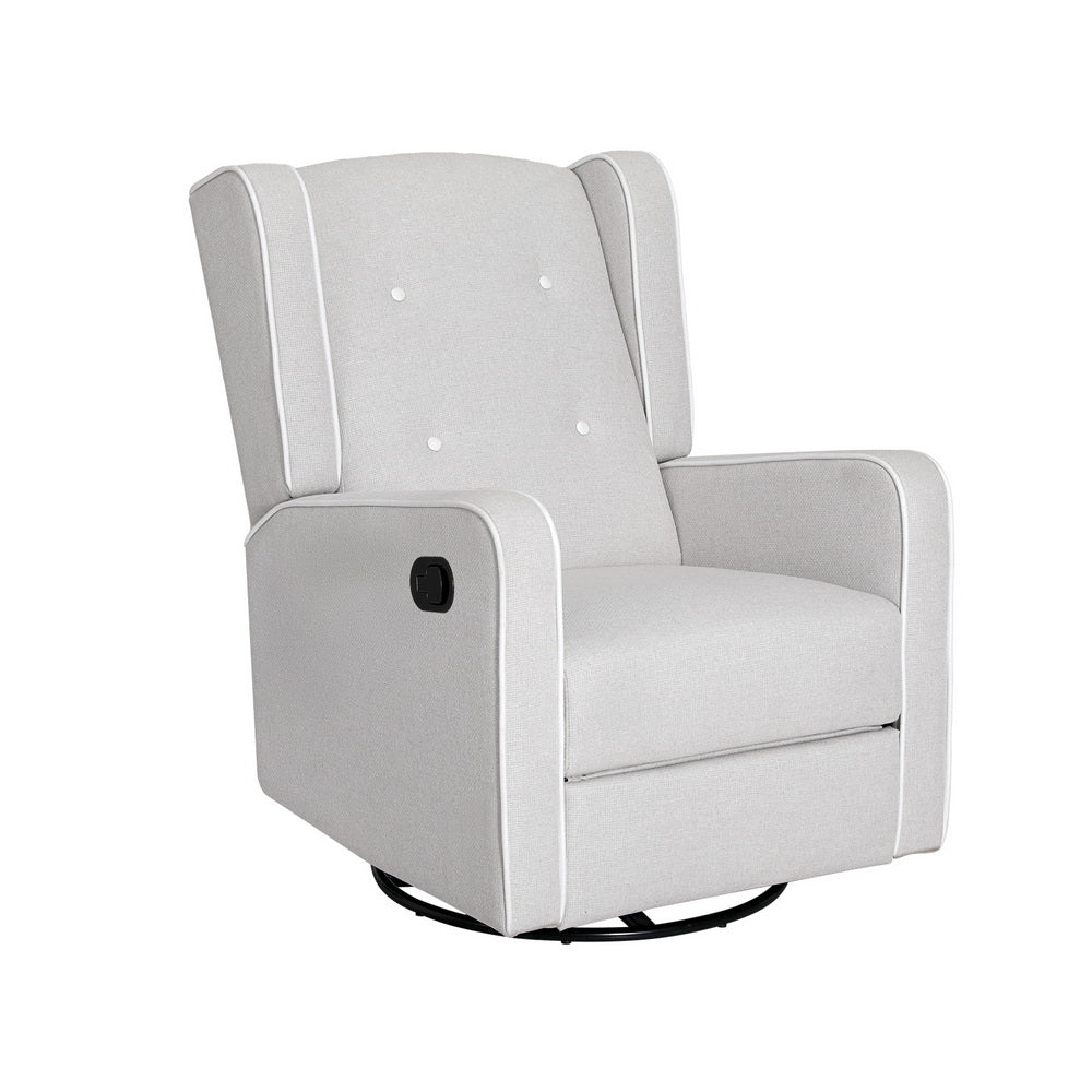 Recliner Armchair 360ï¿?Swivel Grey Fabric