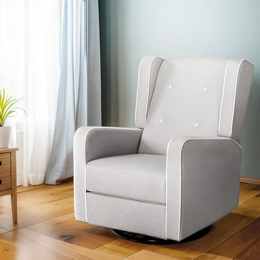 Recliner Armchair 360ï¿?Swivel Grey Fabric