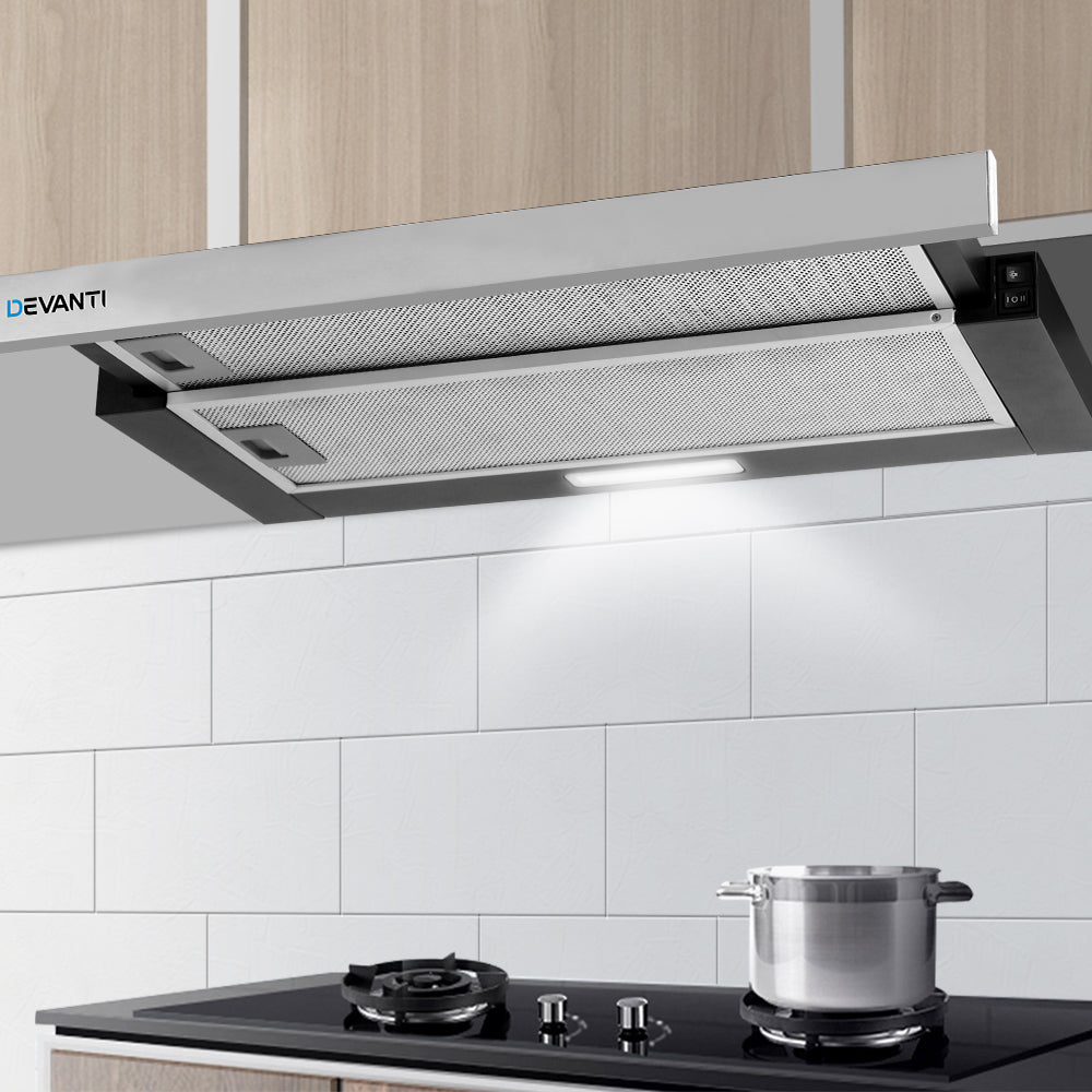 600mm Range Hood 60cm Slide out Rangehood Stainless Steel