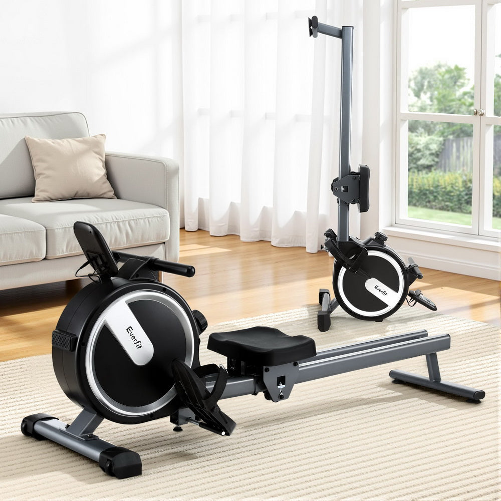 16 Level Magnetic Rowing Machine for Home with App Connect Black