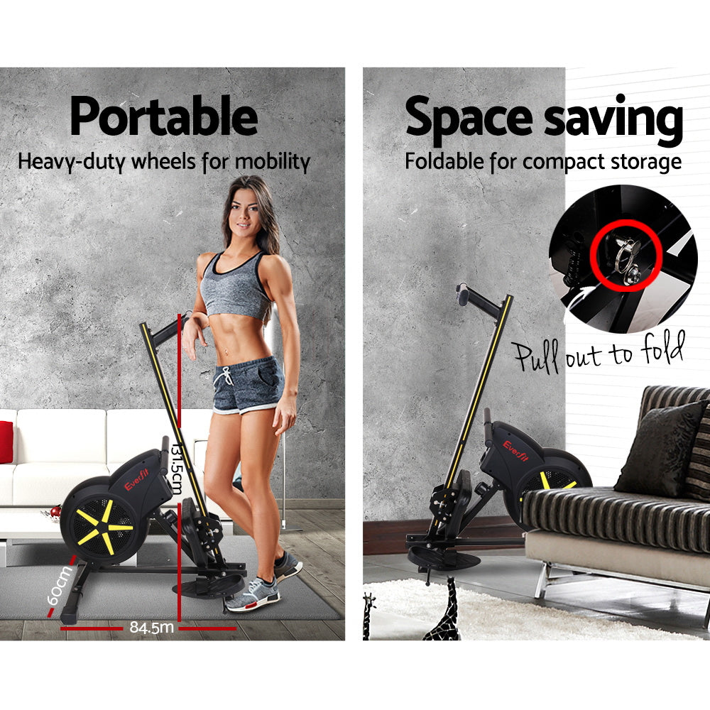 Rowing Machine Air Rower Exercise Fitness Gym Home Cardio