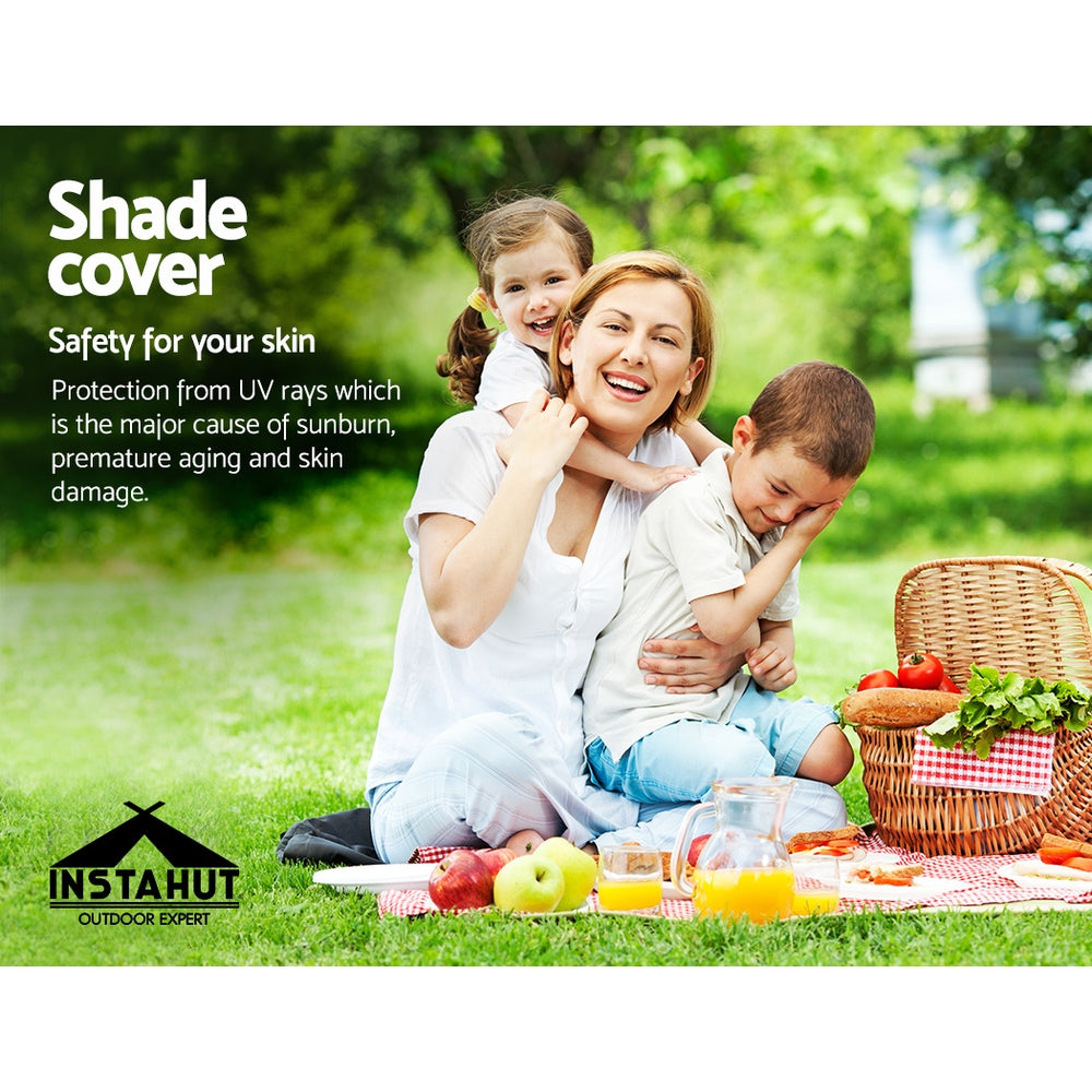 Shade Sail 6x6x6m Triangle 280GSM 98% Grey Shade Cloth