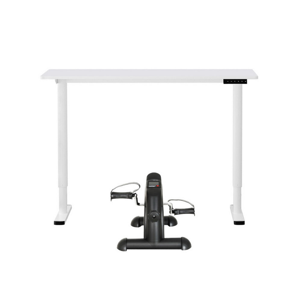 120cm Electric Standing Desk with Mini Peal Exercise Bike Home Office