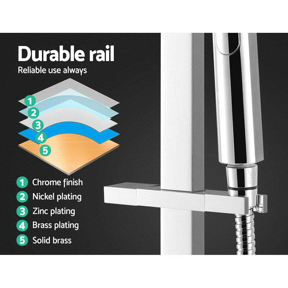 10 Rain Shower Head Set Handheld Square High Pressure Twins Tap Chrome