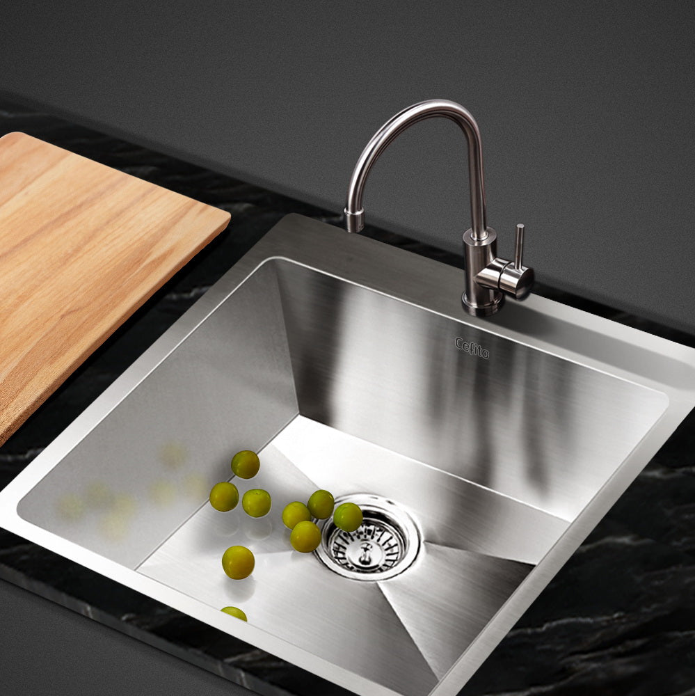 Kitchen Sink 53X50CM Stainless Steel Basin Single Bowl Silver