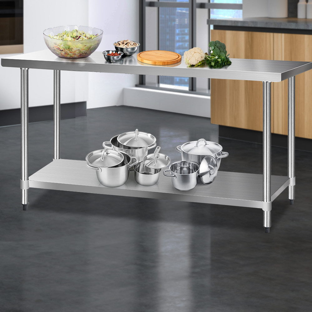 1829x610mm Stainless Steel Kitchen Bench 430