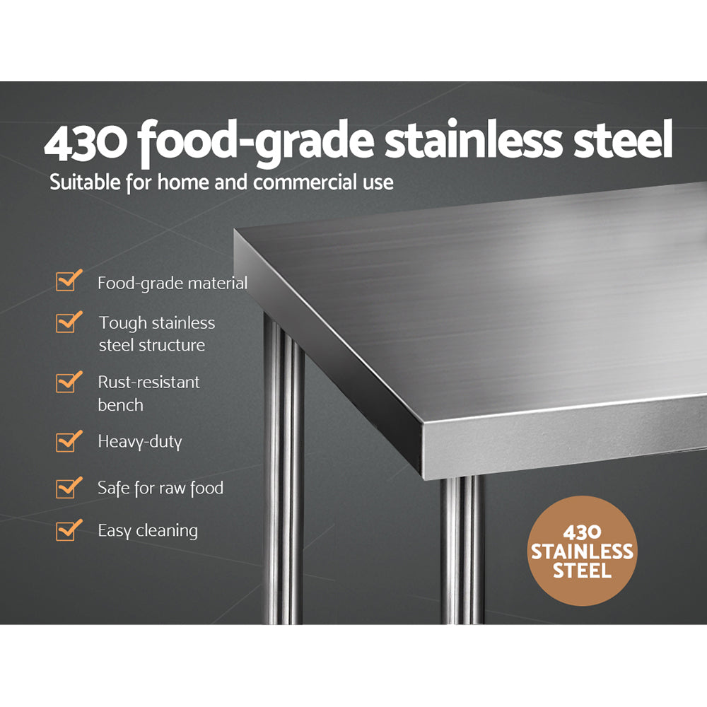 1829x760mm Stainless Steel Kitchen Bench 430
