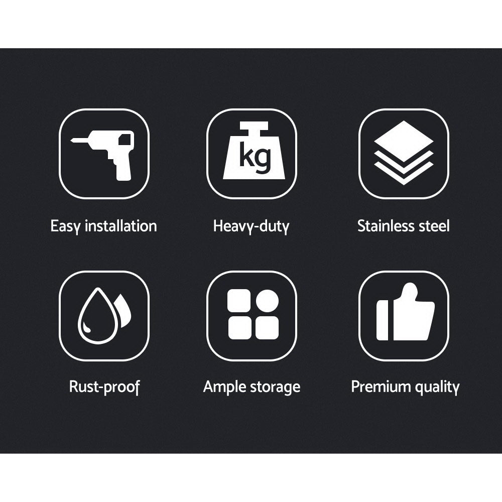 1800mm Stainless Steel Kitchen Wall Shelf Mounted Rack