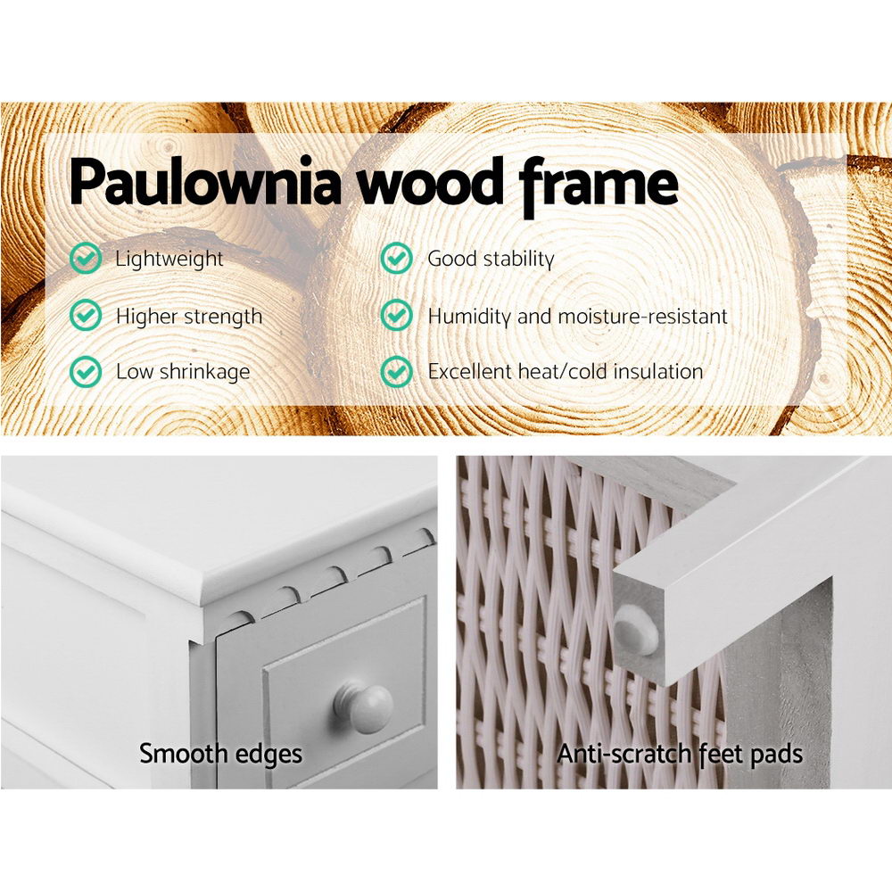 2 Chest of Drawers with 3 Baskets - ELIOT