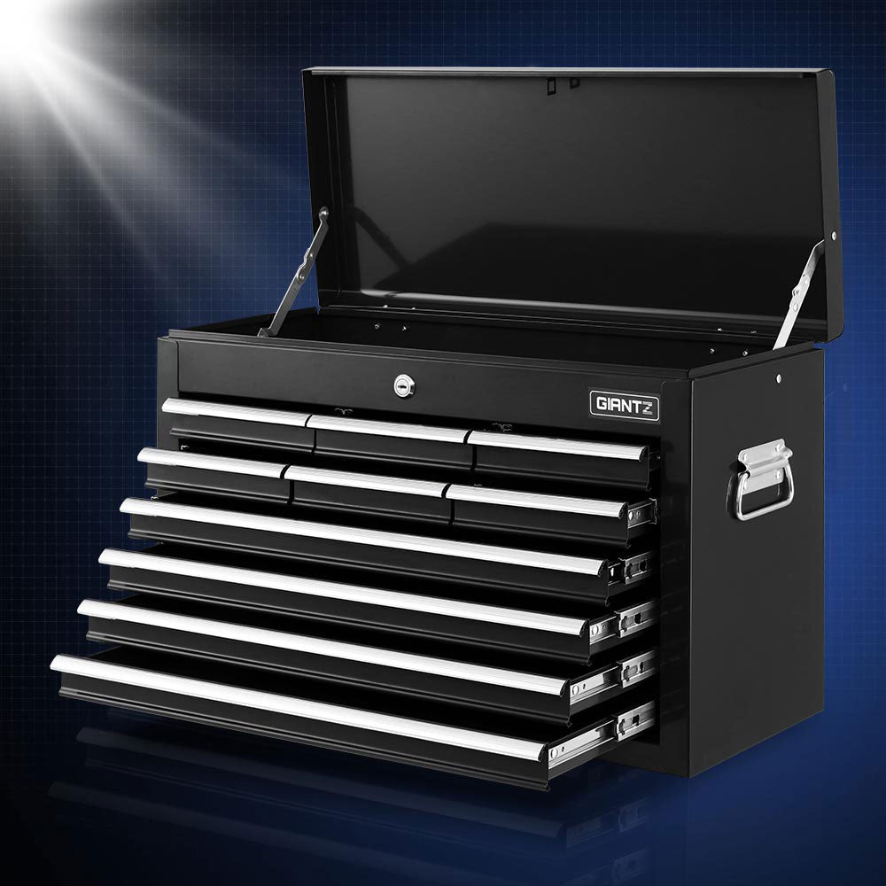 10 Drawer Tool Box Cabinet Chest Toolbox Storage Garage Organiser Black