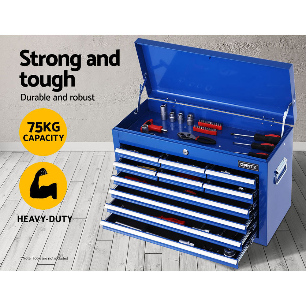 10 Drawer Tool Box Cabinet Chest Toolbox Storage Garage Organiser Blue